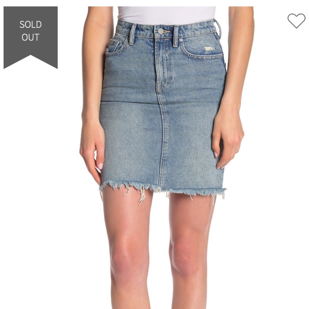 NWT All Saints Kim Distressed denim skirt (00)